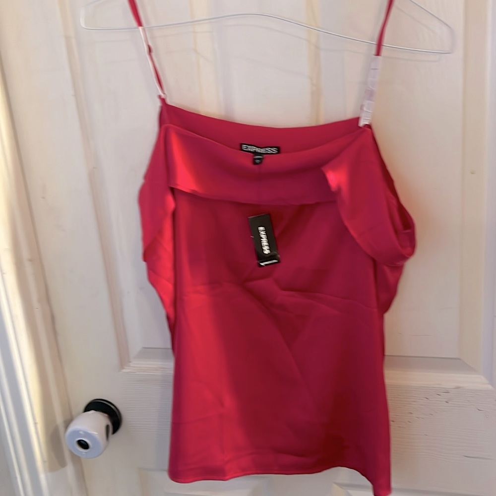 Express satin strappy blouse - fuschia NWT